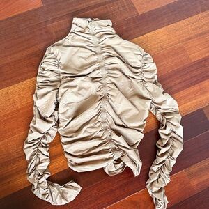Alexander Wang Ruched Beige Blouse